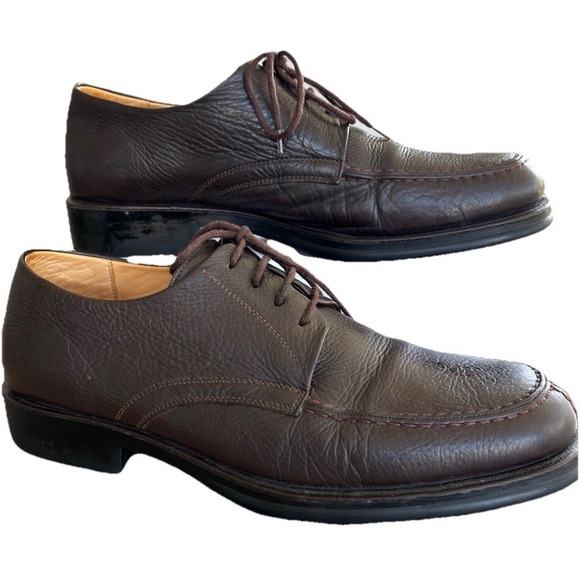 Vineyard Sandro Moscoloni Oxford Shoes Men's 11D Brown Soft Peppled Leather Tie